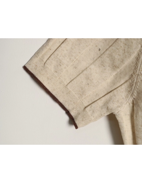 Brunello Cucinelli Button Ribbed Henley Collar Knit Short Sleeve T-Shirt,Brunello Cucinelli
