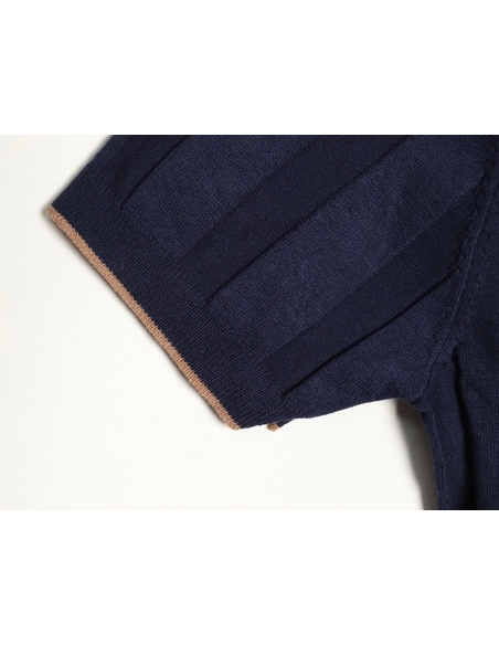Brunello Cucinelli Button Ribbed Henley Collar Knit Short Sleeve T-Shirt TSK1,Brunello Cucinelli