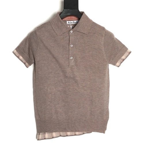 Acne Studios Faux-Layered Cashmere Knit Collared Polo Shirt,Acne Studios
