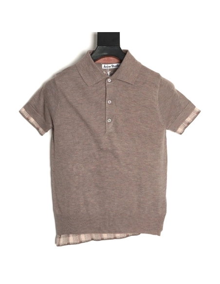 Acne Studios Faux-Layered Cashmere Knit Collared Polo Shirt,Acne Studios
