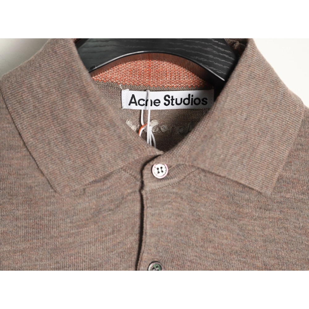Acne Studios Faux-Layered Cashmere Knit Collared Polo Shirt,Acne Studios
