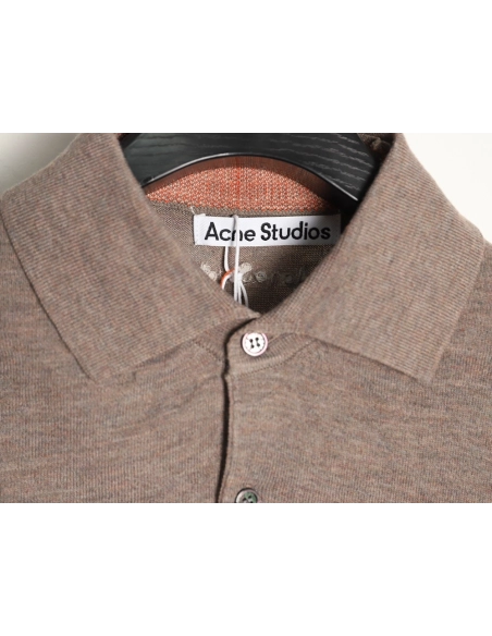 Acne Studios Faux-Layered Cashmere Knit Collared Polo Shirt,Acne Studios