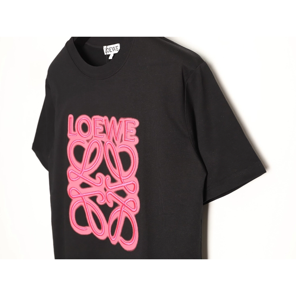 Loewe Neon-Embroidered Fluorescent Pink Short-Sleeve T-Shirt TSK1,Loewe