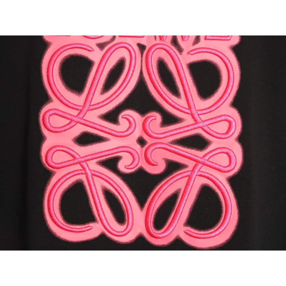 Loewe Neon-Embroidered Fluorescent Pink Short-Sleeve T-Shirt TSK1,Loewe