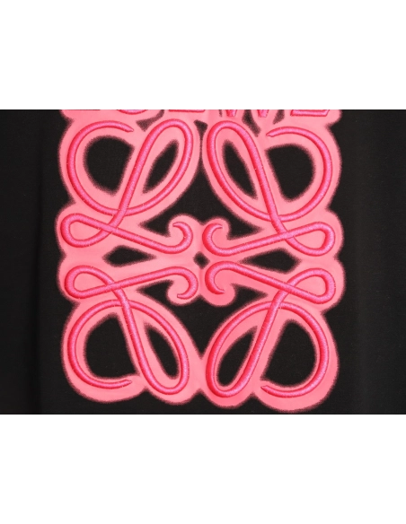 Loewe Neon-Embroidered Fluorescent Pink Short-Sleeve T-Shirt TSK1,Loewe