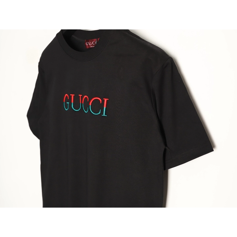 Gucci red and green patchwork embroidered letter short-sleeved T-shirt,Gucci