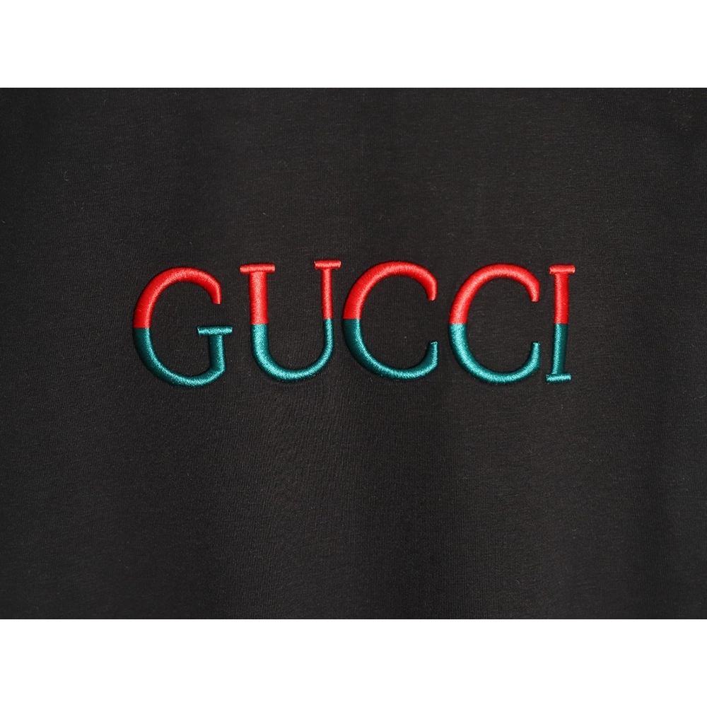 Gucci red and green patchwork embroidered letter short-sleeved T-shirt,Gucci