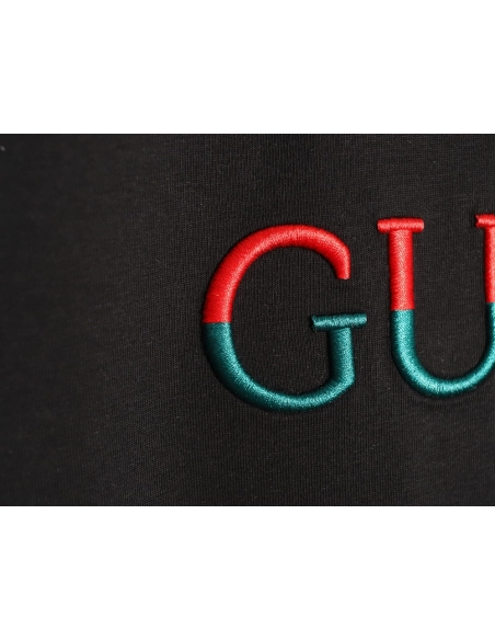 Gucci red and green patchwork embroidered letter short-sleeved T-shirt,Gucci