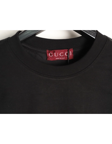 Gucci red and green patchwork embroidered letter short-sleeved T-shirt,Gucci