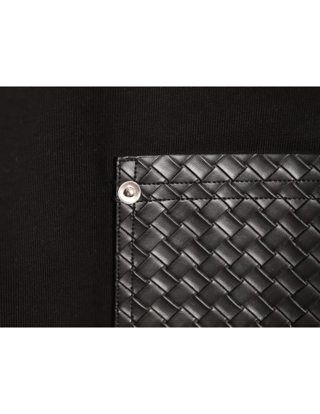 Bottega Veneta Woven Square Leather Rivet Pocket Short-Sleeve T-Shirt TSK1,Bottega Veneta