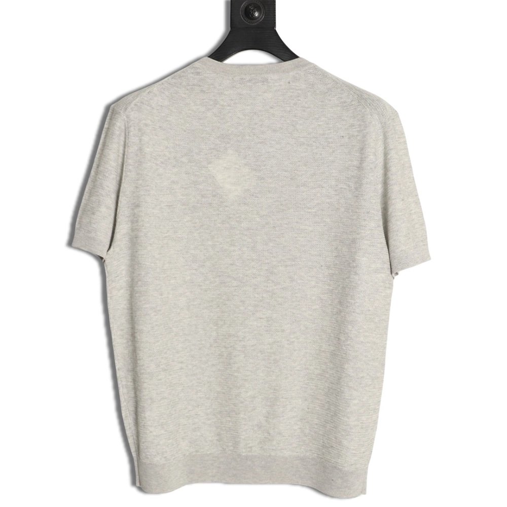 Brunello Cucinelli Henley Collar Knit Short Sleeve T-Shirt TSK1,Brunello Cucinelli