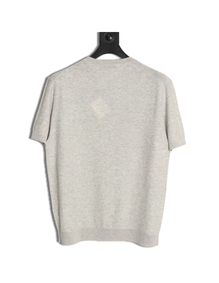Brunello Cucinelli Henley Collar Knit Short Sleeve T-Shirt TSK1,Brunello Cucinelli