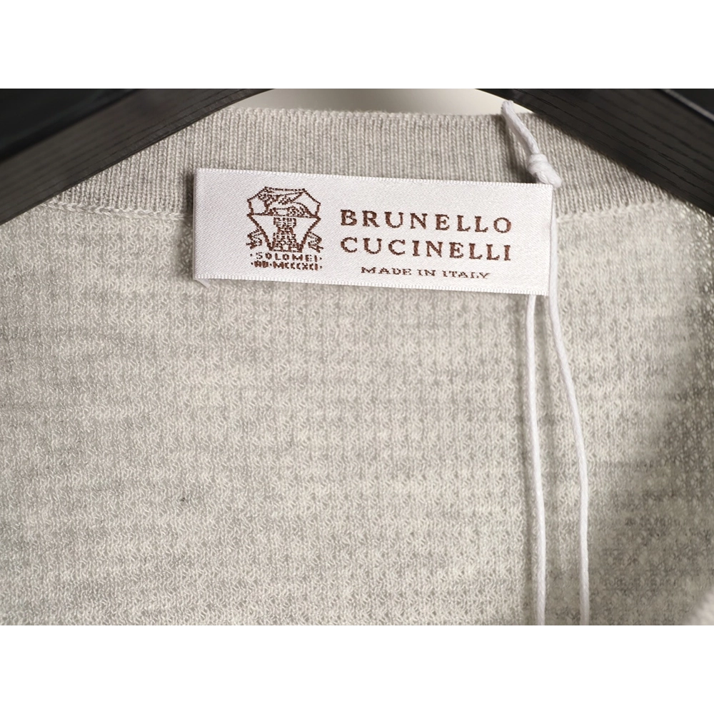 Brunello Cucinelli Henley Collar Knit Short Sleeve T-Shirt TSK1,Brunello Cucinelli