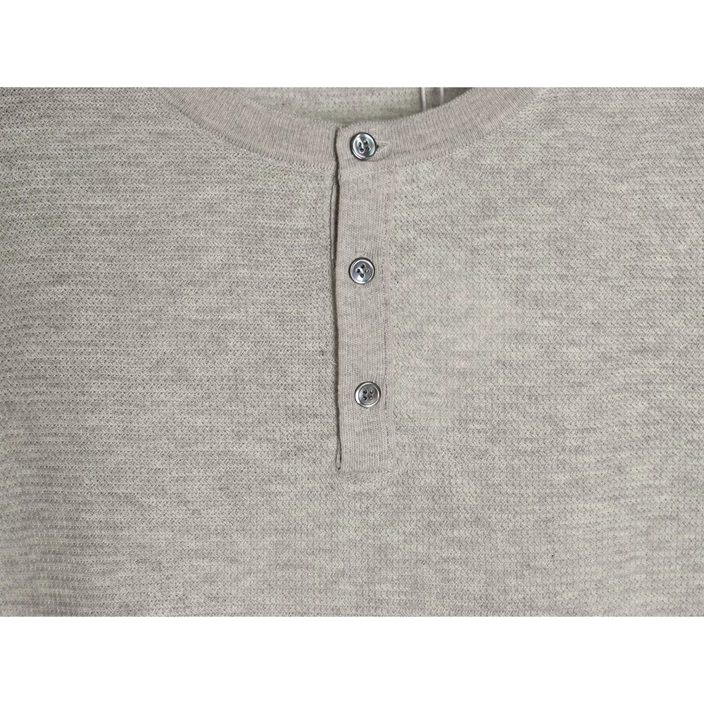 Brunello Cucinelli Henley Collar Knit Short Sleeve T-Shirt TSK1,Brunello Cucinelli