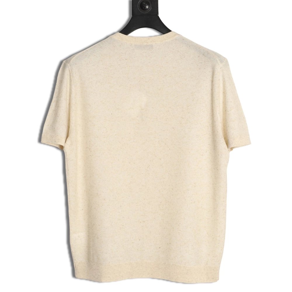 Brunello Cucinelli Henley Collar Knit Short Sleeve T-Shirt,Brunello Cucinelli