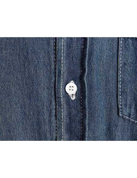 Celine Triomphe Embroidery Denim Short-Sleeve Shirt,ADIDAS