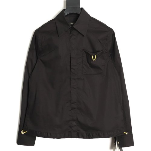 Fendi drawstring poplin long-sleeved shirt,Fendi
