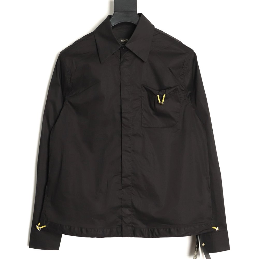 Fendi drawstring poplin long-sleeved shirt,Fendi