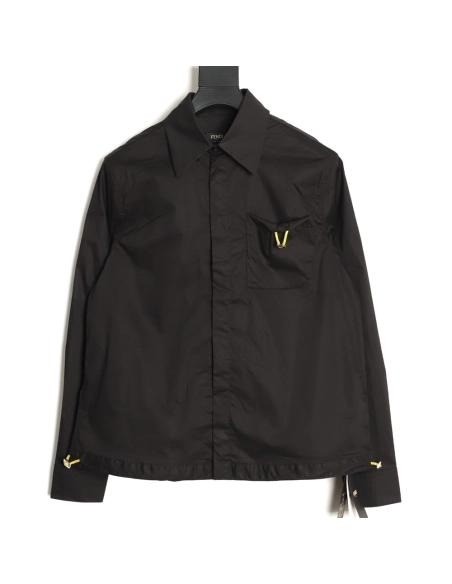 Fendi drawstring poplin long-sleeved shirt,Fendi