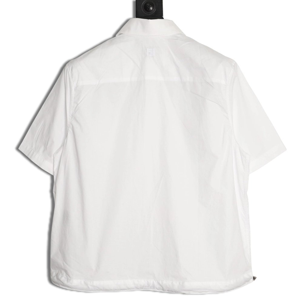 Fendi drawstring poplin short-sleeved shirt,Fendi