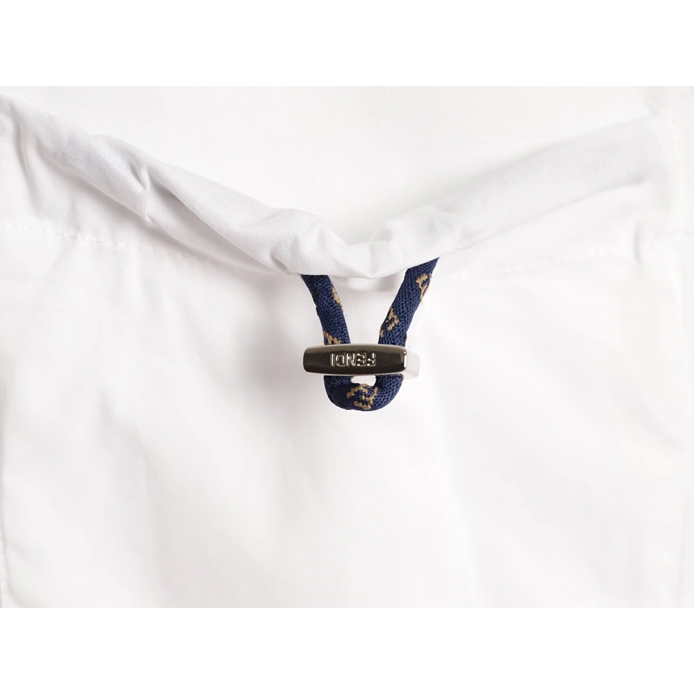 Fendi drawstring poplin short-sleeved shirt,Fendi