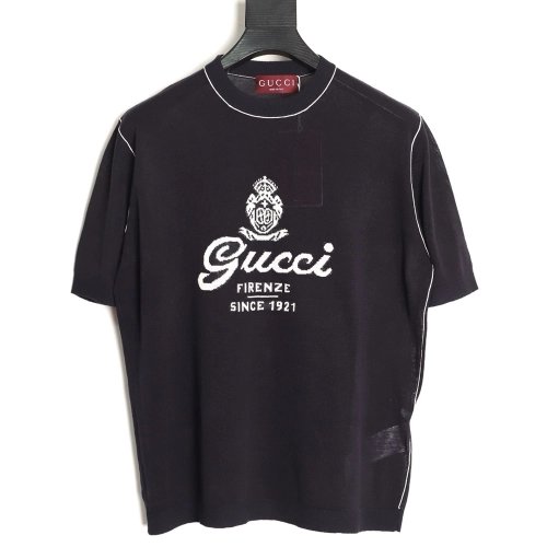 Gucci letter intarsia knit short-sleeved T-shirt,Gucci
