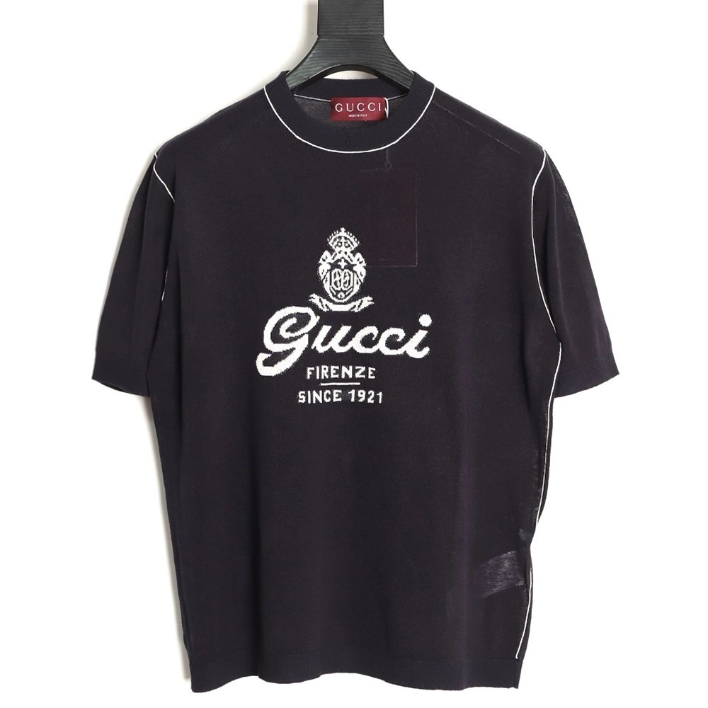Gucci letter intarsia knit short-sleeved T-shirt,Gucci