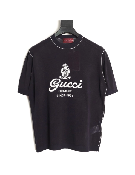 Gucci letter intarsia knit short-sleeved T-shirt,Gucci