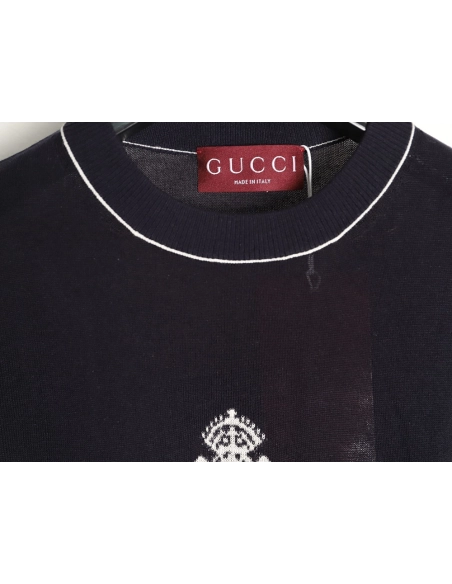 Gucci letter intarsia knit short-sleeved T-shirt,Gucci