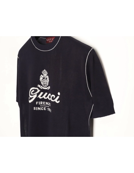Gucci letter intarsia knit short-sleeved T-shirt,Gucci