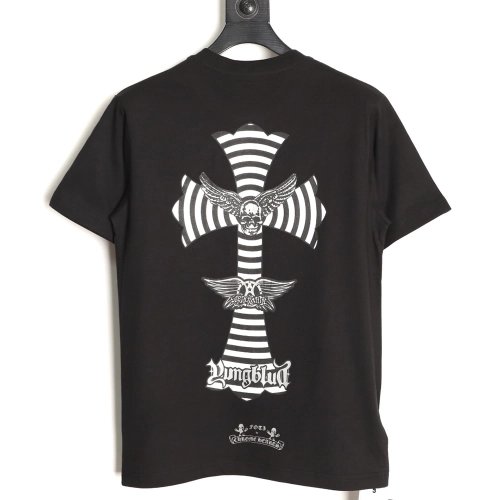 Chrome Hearts FOTI Cross-Skull Short-Sleeve T-Shirt,Chrome Hearts