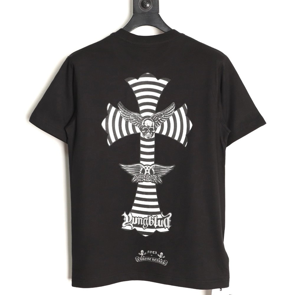 Chrome Hearts FOTI Cross-Skull Short-Sleeve T-Shirt,Chrome Hearts