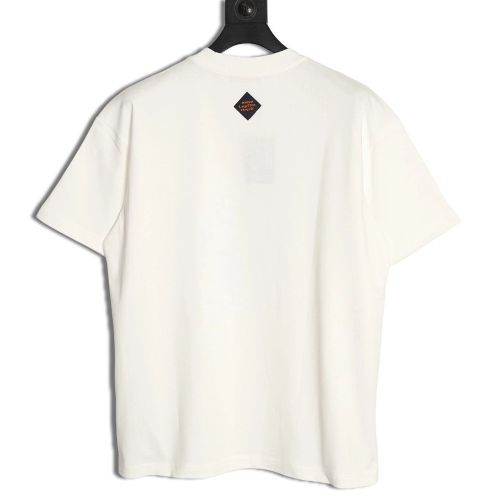 Louis Vuitton Hand-Painted Graffiti Letter Short-Sleeve T-Shirt,Louis Vuitton