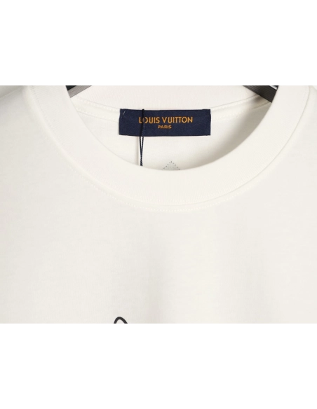 Louis Vuitton Hand-Painted Graffiti Letter Short-Sleeve T-Shirt,Louis Vuitton