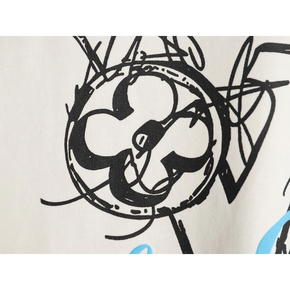Louis Vuitton Hand-Painted Graffiti Letter Short-Sleeve T-Shirt,Louis Vuitton
