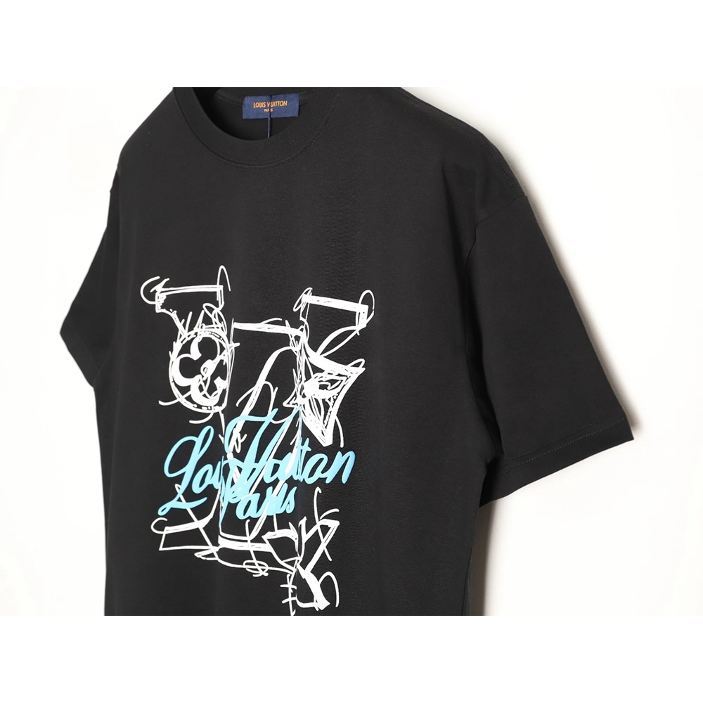 Louis Vuitton Hand-Painted Graffiti Letter Short-Sleeve T-Shirt TSK1,Louis Vuitton