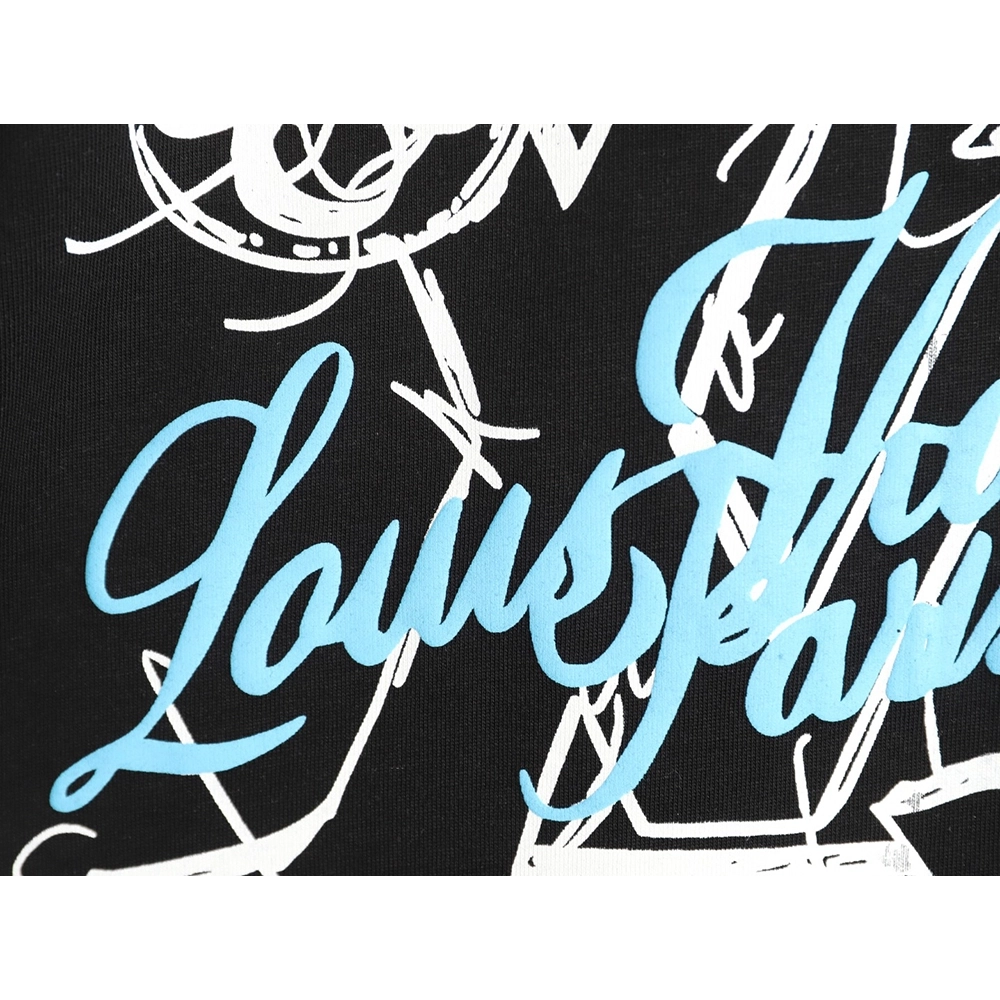 Louis Vuitton Hand-Painted Graffiti Letter Short-Sleeve T-Shirt TSK1,Louis Vuitton