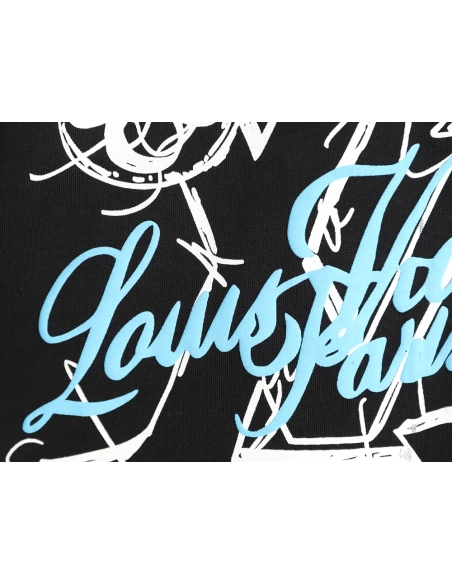Louis Vuitton Hand-Painted Graffiti Letter Short-Sleeve T-Shirt TSK1,Louis Vuitton