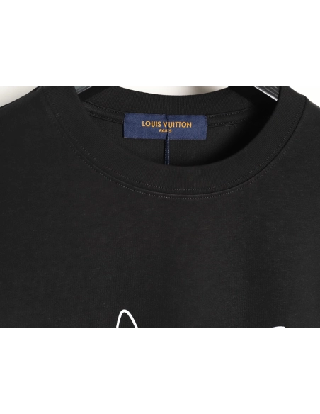 Louis Vuitton Hand-Painted Graffiti Letter Short-Sleeve T-Shirt TSK1,Louis Vuitton