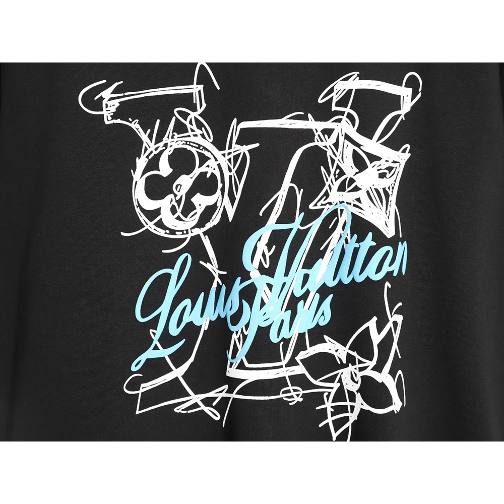 Louis Vuitton Hand-Painted Graffiti Letter Short-Sleeve T-Shirt TSK1,Louis Vuitton