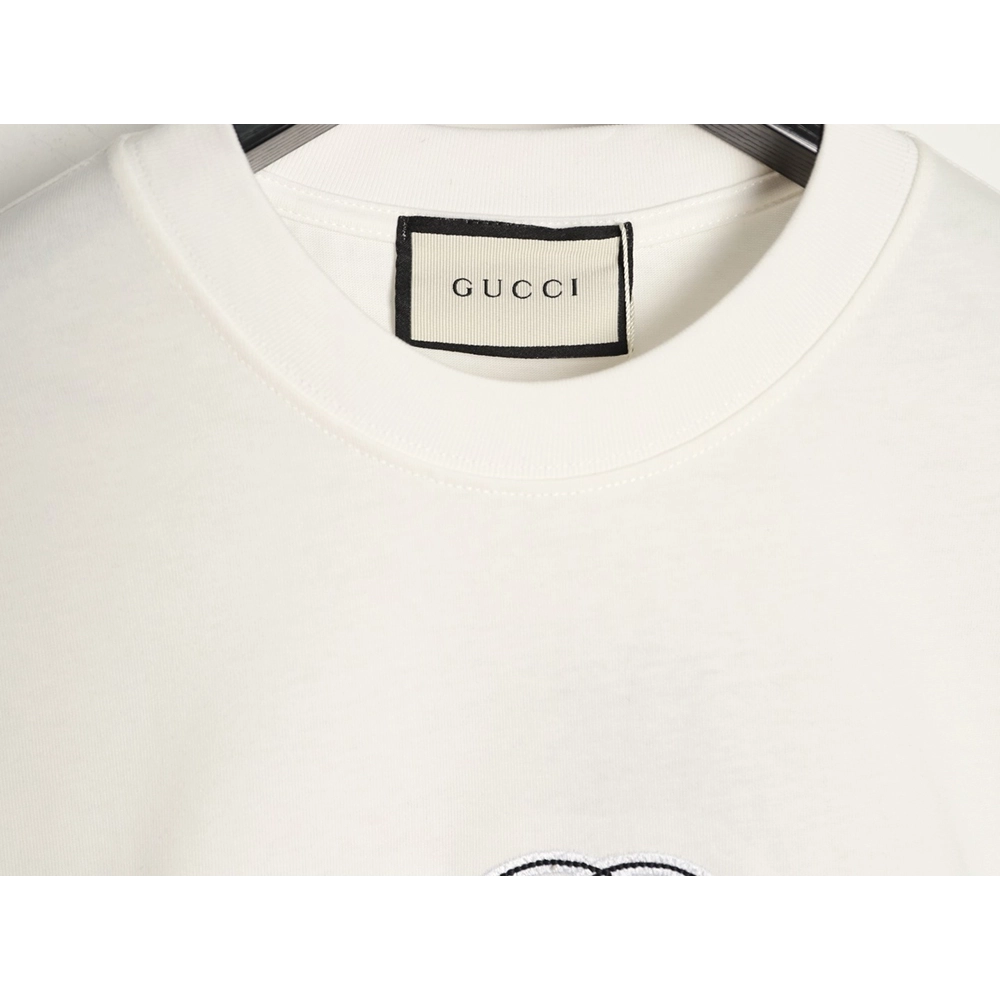 Gucci double G blue embroidered short-sleeved T-shirt,Gucci
