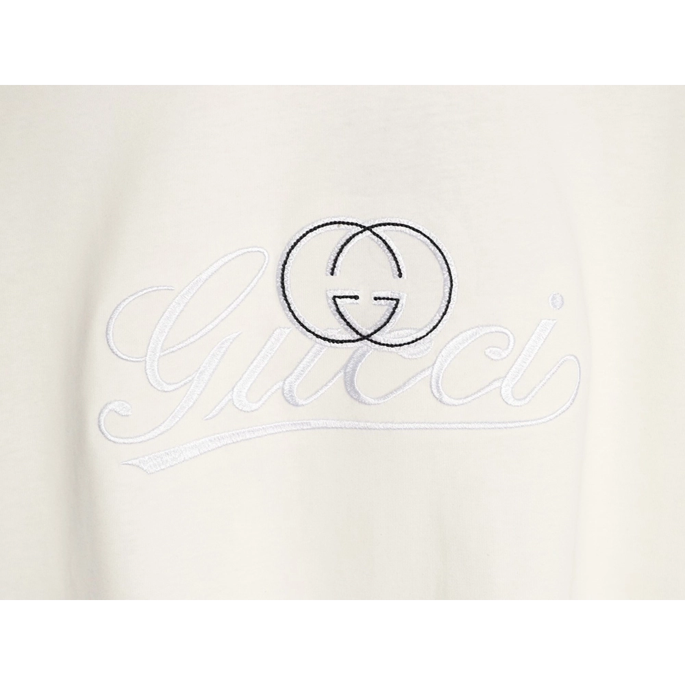 Gucci double G blue embroidered short-sleeved T-shirt,Gucci