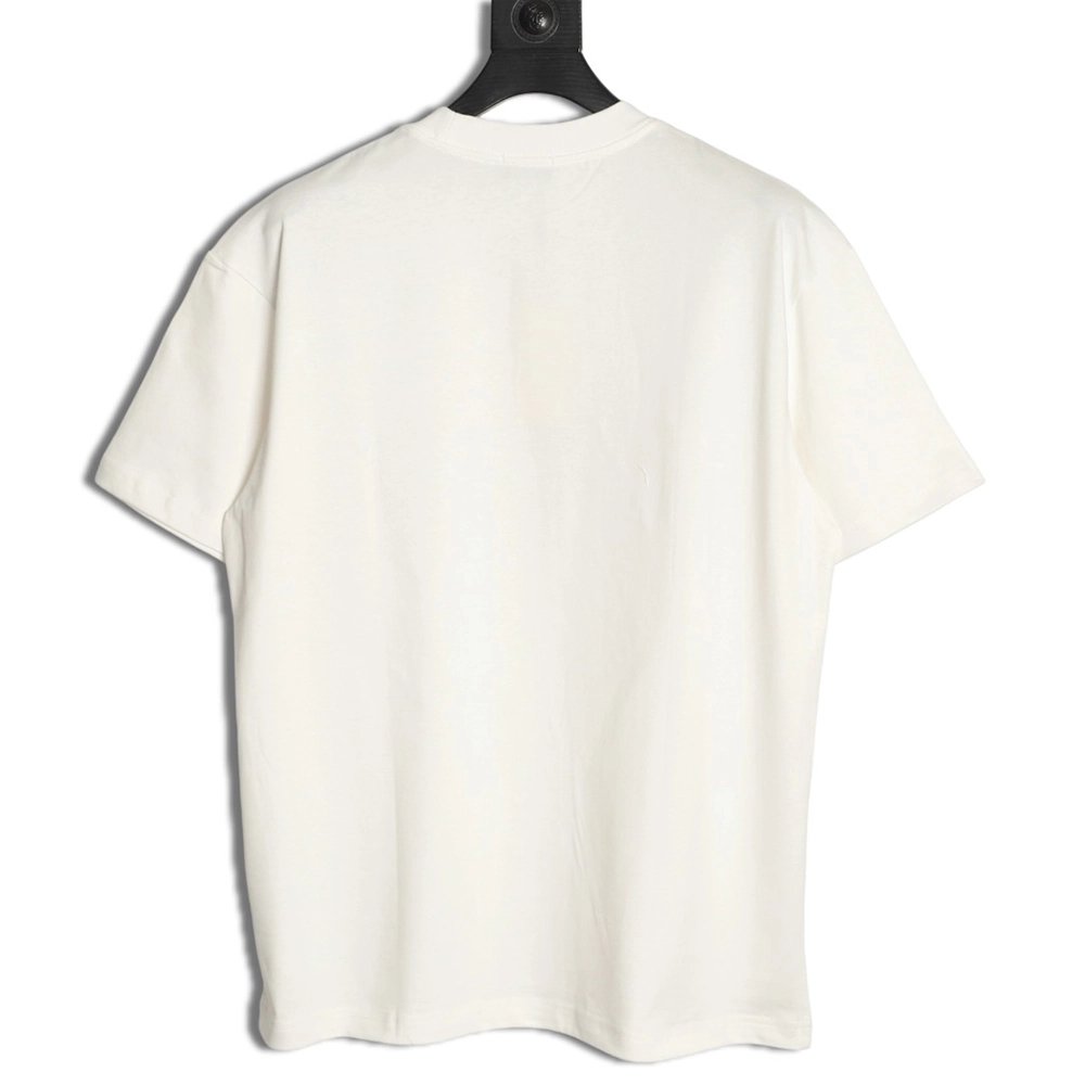 Fendi Splatter Monster Black and White Double F Logo Short-Sleeve T-Shirt,Fendi