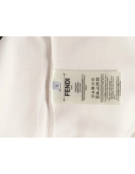 Fendi Splatter Monster Black and White Double F Logo Short-Sleeve T-Shirt,Fendi