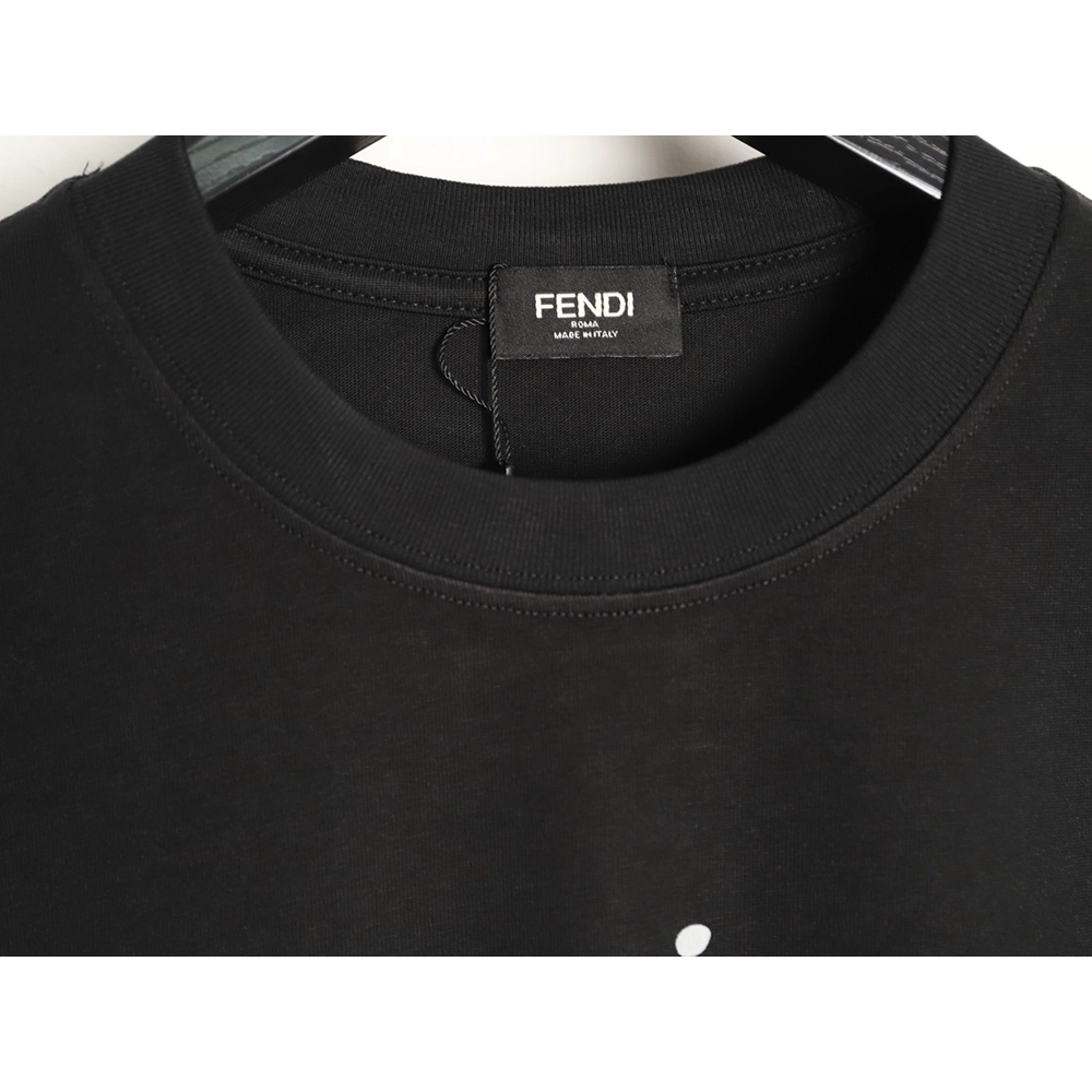 Fendi Splatter Monster Black and White Double F Logo Short-Sleeve T-Shirt TSK1,Fendi