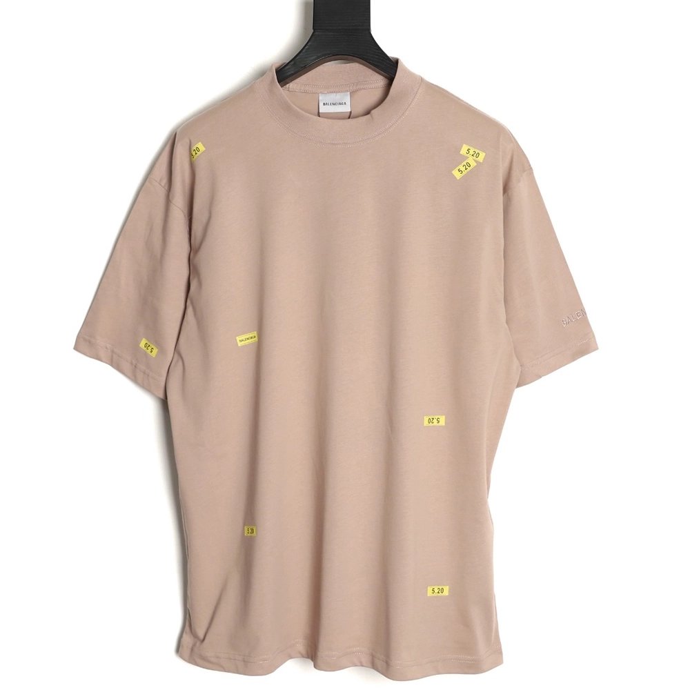 Balenciaga 520 Embroidered Label Short-Sleeve T-Shirt,Balenciaga