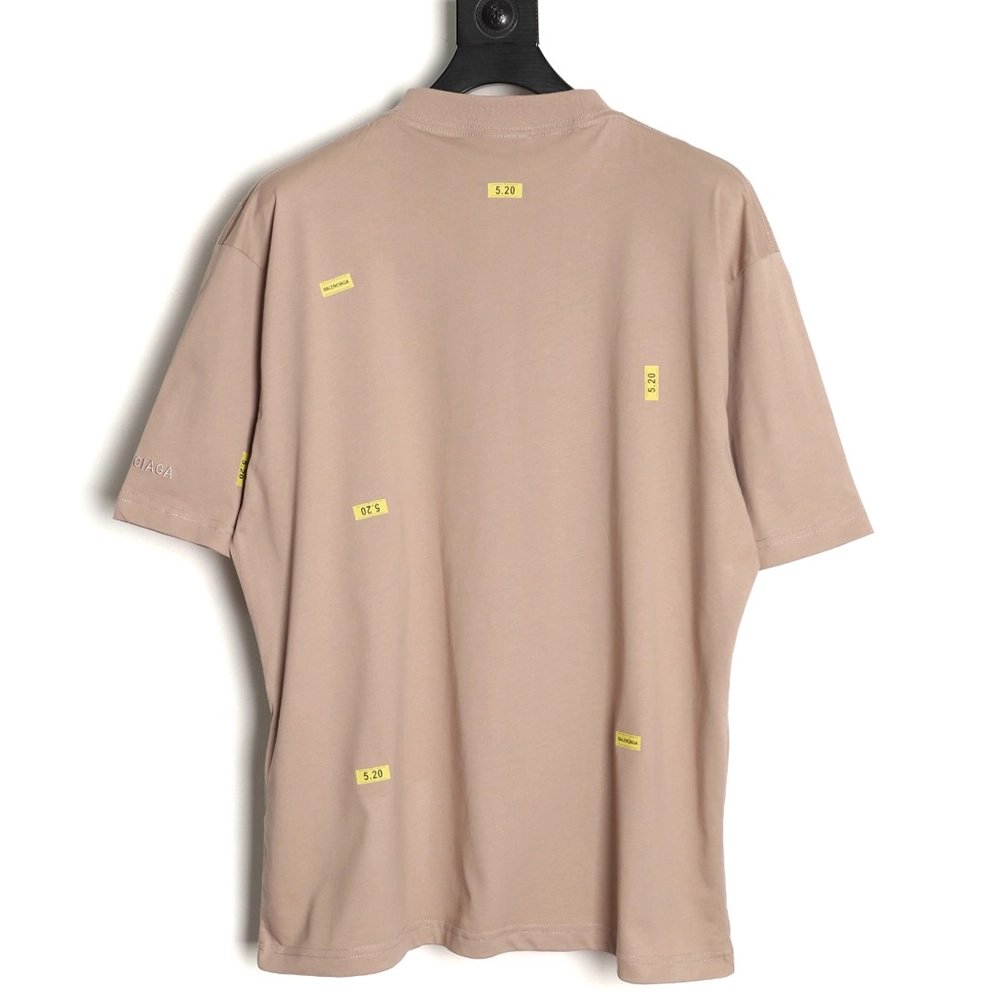 Balenciaga 520 Embroidered Label Short-Sleeve T-Shirt,Balenciaga