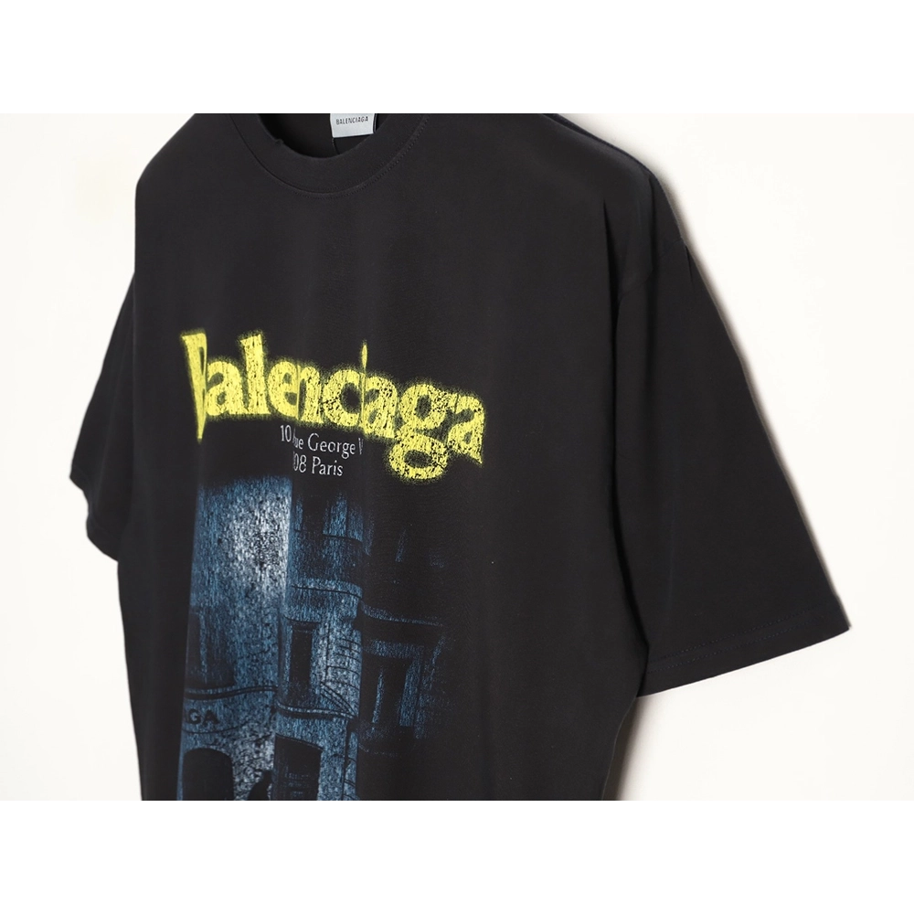 Balenciaga store night scene print short-sleeved T-shirt,Balenciaga