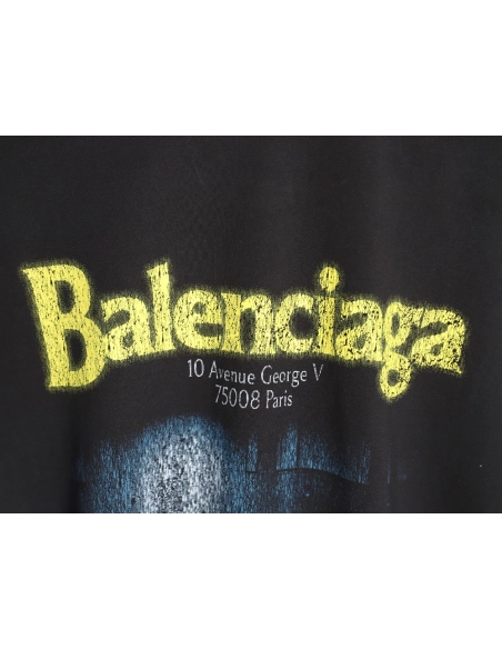 Balenciaga store night scene print short-sleeved T-shirt,Balenciaga