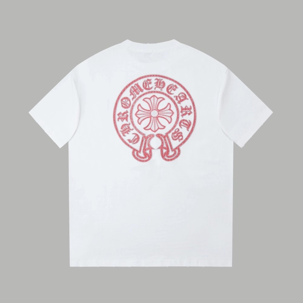 Chrome Hearts T Shirts Heavy Embroidery Horseshoe  ,Chrome Hearts T Shirt,Tshirt,APPAREL